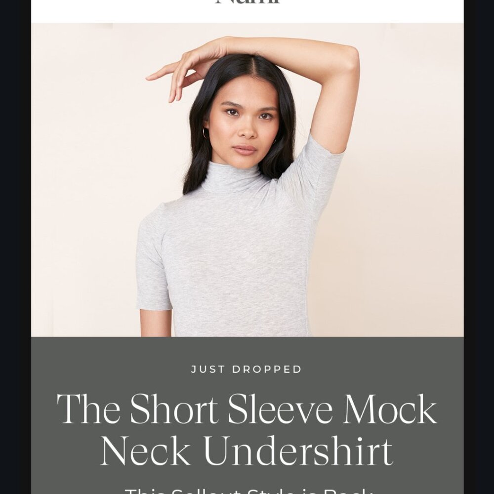 Numi Sweatproof Short Sleeve Mock Neck Undershirt - Heather Gray